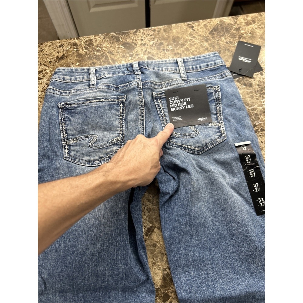 Silver Suki Women's Jeans 32x27 Curvy Fit Skinny Leg Mid Rise Msrp 89.00 - Picture 13 of 15